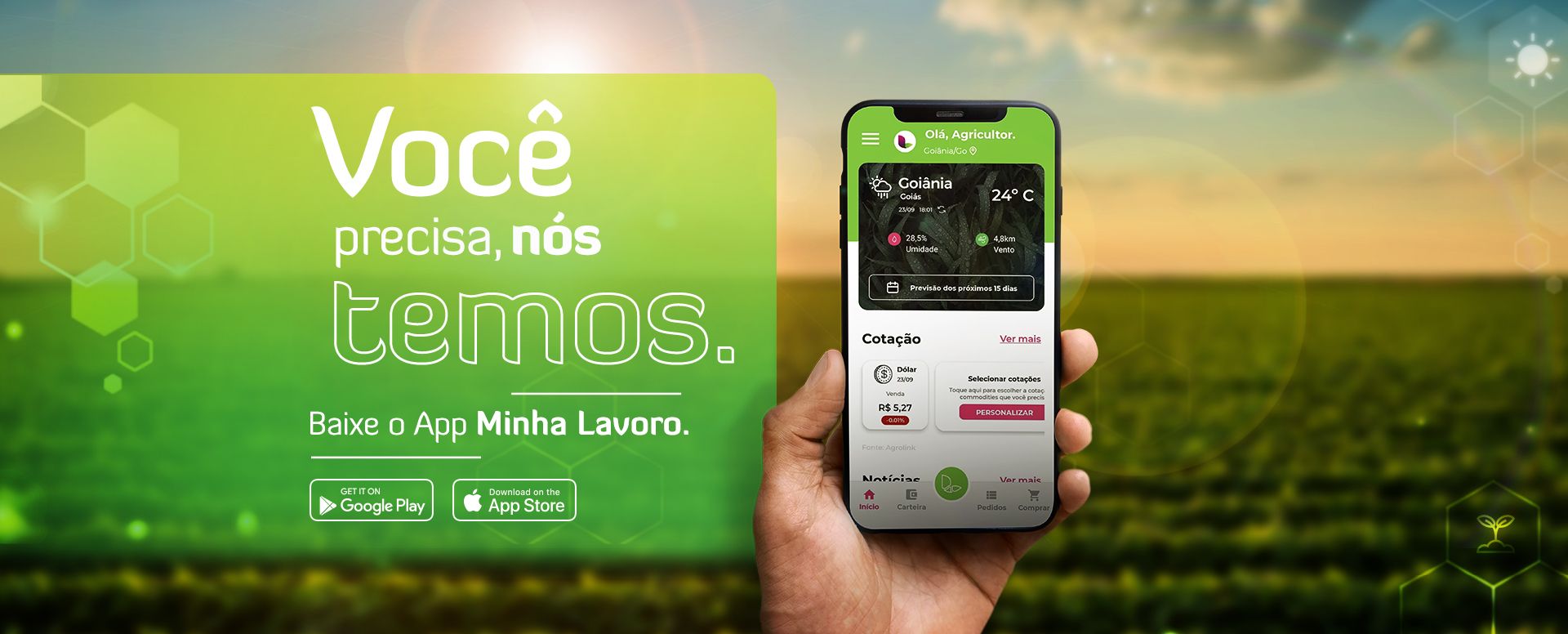 Banner App Minha Lavoro.